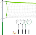 Franklin Sports Badminton Set - Portable Badminton Set - Adult and Kids Badminton Net - Perfect Backyard/Lawn Game - Includes 4 Badminton Racquets - Intermediate