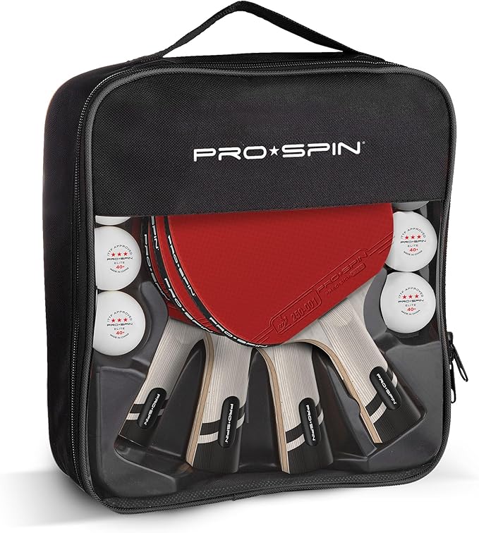PRO SPIN Ping Pong Paddles - Professional Level Table Tennis Rackets with Carbon Fiber for Superior Control | 7-Ply Blade, Premium Rubber, 2.0mm Sponge | Includes Protector Case