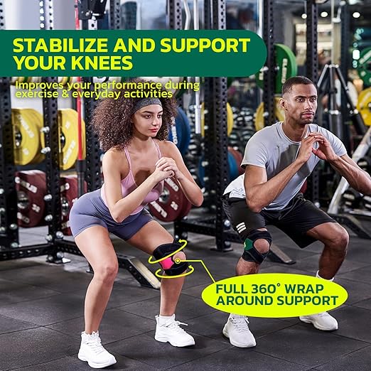 Knee Brace for Men Women Knee Pain Meniscus Tear Arthritis Patella Dislocation Best Osteoarthritis Adjustable Compression with Memory Stabilizers for ACL MCL Breathable for Injury Recovery XL
