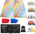 Cornhole Board Set 4FTx2FT Solid Wood Regulation Size Cornhole Set Includes 8 Cornhole Bags for Adults