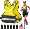 Adjustable Weighted Vest for Women, 6-12 Lbs Rucking Vest with 6 Ironsand Weights, Great Weighted Vest with Plus Pockets & Reflective Strips for Running, Walking, Workout and Strength Training