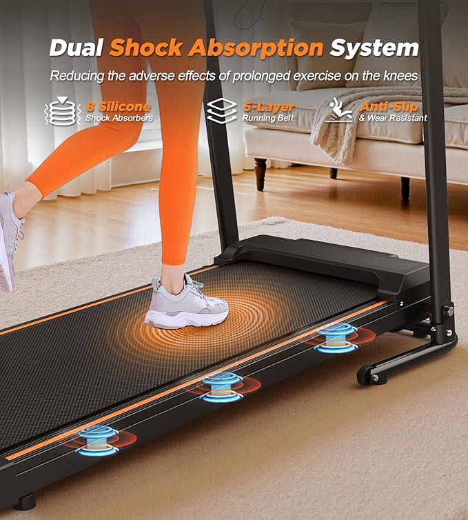 FYC Foldable Treadmills for Home Small, Compact Treadmill with Handles, Mini Treadmill for Small Spaces, 2.5HP & 300 LBS Capacity