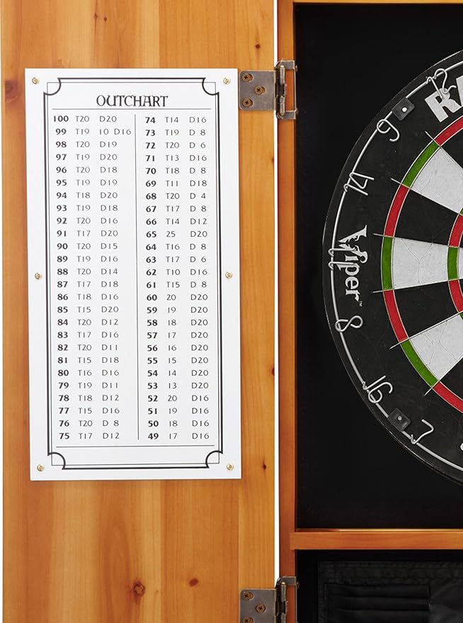 Viper by GLD Products Metropolitan Solid Wood Cabinet & Sisal/Bristle Dartboard Play-Ready Bundle