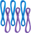 Gejoy 6 Pieces Chinese Jump Rope 157 Inches Stretch Skip Adjustable Chinese Elastic Rope Fitness Jump Game for Outdoor Exercise(Purple, Blue)