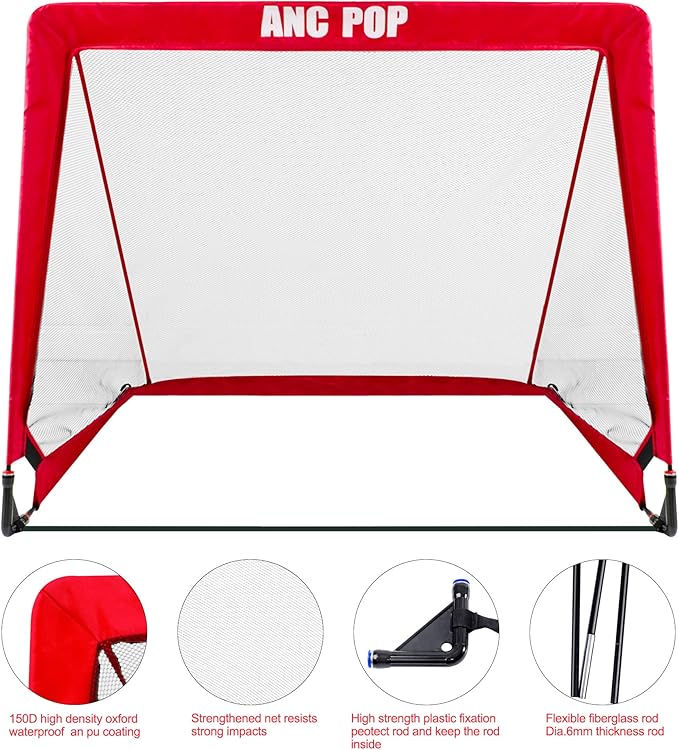 Portable Pop Up Soccer Goal for Kids Trainning and Family Game Foldable Soocer Net for Backyard with Carrying Case