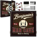 THOUSAND OAKS BARREL CO. | Personalized Dartboard & Cabinet Set with 6 Steel Tip Darts