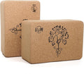 U&M Cork Yoga Blocks 2 Pack Set,Natural Cork High Density 9"x6"x4" Yoga Blocks Odor-Resistant Non-Slip for Yoga, General Fitness, Pilates, Stretching and Toning