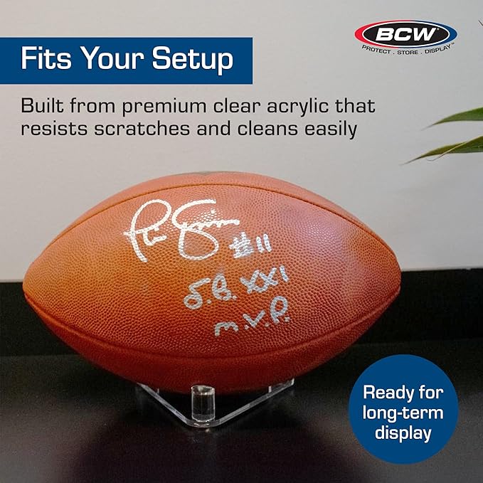 BCW Acrylic Ball Stand, 1 Pack | Anti-Slip Design for Basketball, Football, and Soccer Ball Display