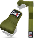 HUNTER Gel Padded Inner Gloves with Hand Wraps for Boxing, Quick Elastic Training Wraps for Men & Women, Muay Thai MMA Kickboxing Martial Arts Knuckle Wrist Protector (Pair)