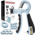 FLYFE Grip Strength Trainer Kit (5 Pack), Forearm Strengthener, Hand Squeezer Adjustable Resistance, Finger Stretcher, Grip Ring, Relief Ball and Finger Exerciser for Men and Women, Injury Recovery