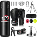 Prorobust Punching Bag for Adults, 4ft PU Heavy Boxing Bag Set with 12OZ Gloves for MMA Kickboxing Boxing Karate Home Gym Training (Unfilled)