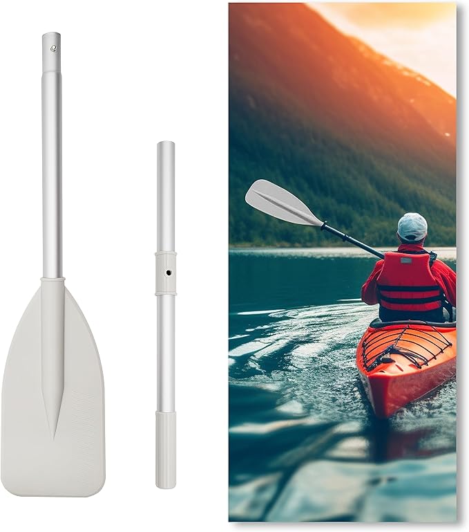 OMENI 2Pcs Dinghy Oars Kayak Paddle Boat Paddle Boat Oars Oars for Row Boat, Rod Water Sports Paddle Grey Aluminium Alloy Oars Canoe Kayak for Inflatable Boat Canoe Water Marine Sports Rowing
