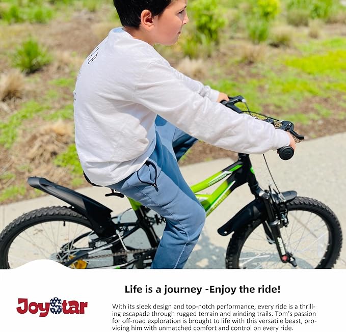 JOYSTAR 20 Inch Kids' Bike for Boys Girls Ages 7-13 Years Old, Dual-Suspension Kids Mountain Bike with Dual Handbrake & Kickstand, Multiple Colors