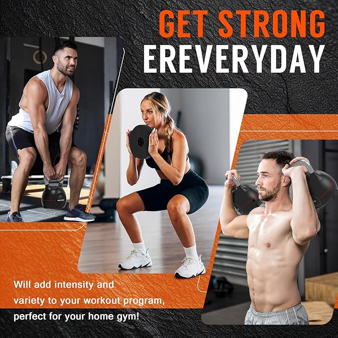 Adjustable Kettlebell Weight Set-Quickly Adjusts 7 Weights,Ergonomic kettlebell sets for Home Gym