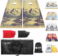 Cornhole Board Set 4FTx2FT Solid Wood Regulation Size Cornhole Set Includes 8 Cornhole Bags for Adults