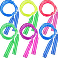 Elcoho 6 Pack Colorful Kids Jump Rope Set Adjustable Plastic Kids Jump Rope Great Party Favor Skipping Rope Outdoor Jump Ropes Great Party Favor