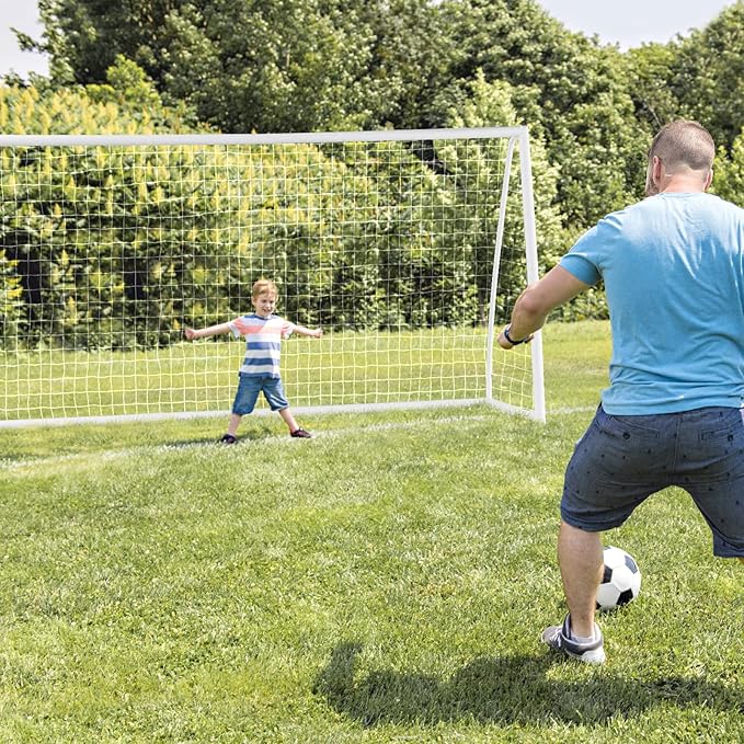 GYMAX Soccer Goal, Soccer Goals for Backyard with All Weather Net, Ground Stake & Zip Ties, Easy Assembly Folding Soccer Frame and Net for Kids School Club Training Practice