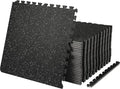 VEVOR 0.56 Inch Thick Gym Floor Mats, Rubber Top with EVA Foam, 25" x 25" Gym Flooring Workout Mats, Interlocking Puzzle Gym Mats for Gym, Home, Garage