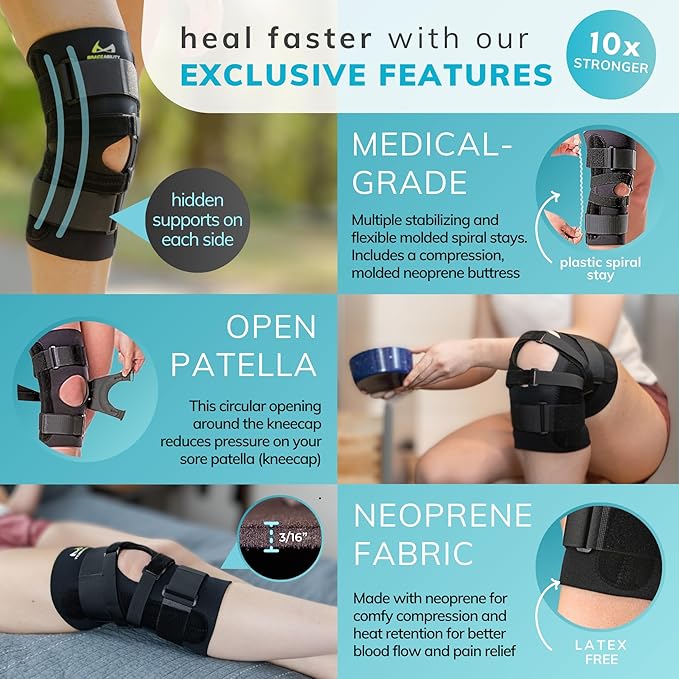BraceAbility J Patella Knee Brace - Lateral Patellar Stabilizer with Medial and J-Lat Support Straps for Dislocation, Subluxation, Patellofemoral Pain, Left or Right Kneecap Tracking (Small)
