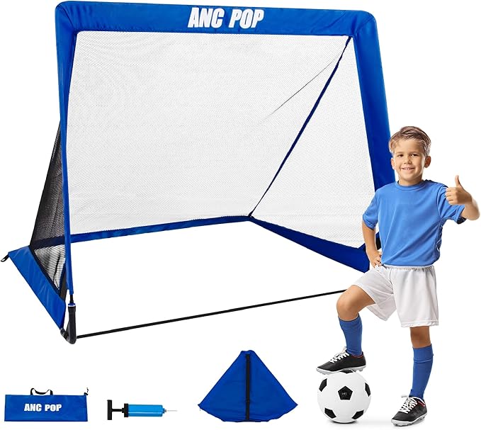Portable Pop Up Soccer Goal for Kids Trainning and Family Game Foldable Soocer Net for Backyard with Carrying Case