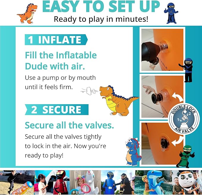 INFLATABLE DUDES Unicorn Toy 47 Inches- Kids Punching Bag| Already Filled with Sand | Bop Bag | Unicorn Ring Toss with 3 Inflatable Rings| | Unicorn Party Decorations| Punching Bag for Kids (Unique)
