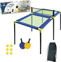 Nature Bound Anywhere Sports - Portable Trampoline Ping Pong Table Tennis Game for Indoor or Outdoor Use, Includes Two Paddles, Six Balls, Storage Bag, and Compact Size for Kids