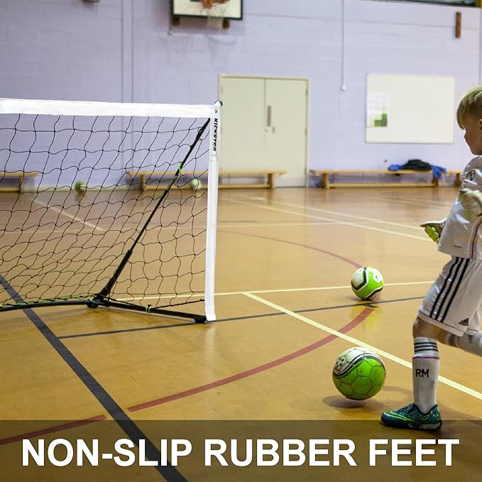 QUICKPLAY Kickster Elite Portable Soccer Goal | Integrated Weighted Base for Training on Turf, Hard Floors or Grass | Sizes 5x3', 6x4', 12x6', 16x7', & 3x2M [Single Goal]