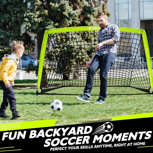 2 of 5×3 6x4 9x5 FT Portable Kids Soccer Goals Set, Foldable Soccer Practice Nets for Backyard with Carrying Bag for Toddler Youth Pop Up Soccer Training Equipment Indoor Outdoor Sports Game Gift