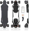 Exway Flex Paragon Electric Skateboard Longboard with Rexus Remote, Bifrost 2.0 Lighting System, Top Speed of 31 Mph, 34 Miles Range, Elastic Composite Deck, Electric Longboard for Adults & Youths