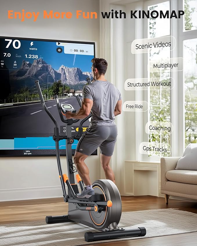 Niceday Elliptical Exercise Machine, Elliptical Machine for Home, Magnetic Elliptical Trainer with 15.5IN-19IN Stride, 16 Resistance Levels, 400LBS Loading Capacity, Support Kinomap APP