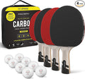 PRO SPIN Ping Pong Paddles - Professional Level Table Tennis Rackets with Carbon Fiber for Superior Control | 7-Ply Blade, Premium Rubber, 2.0mm Sponge | Includes Protector Case