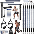 Upgraded Pilates Bar Kit with Resistance Bands Natural Latex for Women & Men, Heavy-Duty Stainless Steel Multifunctional Yoga Pilates Stick for Home Gym Exercise Fitness Equipment Full-Body Workouts