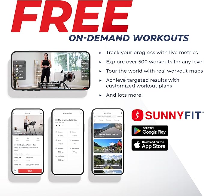 Sunny Health & Fitness Premium Water Rower w/Intensive Dynamic Real-Time Resistance, 300 LB Capacity Flip-able Rowing Machine for Home Training, Optional Free SunnyFit App Connection