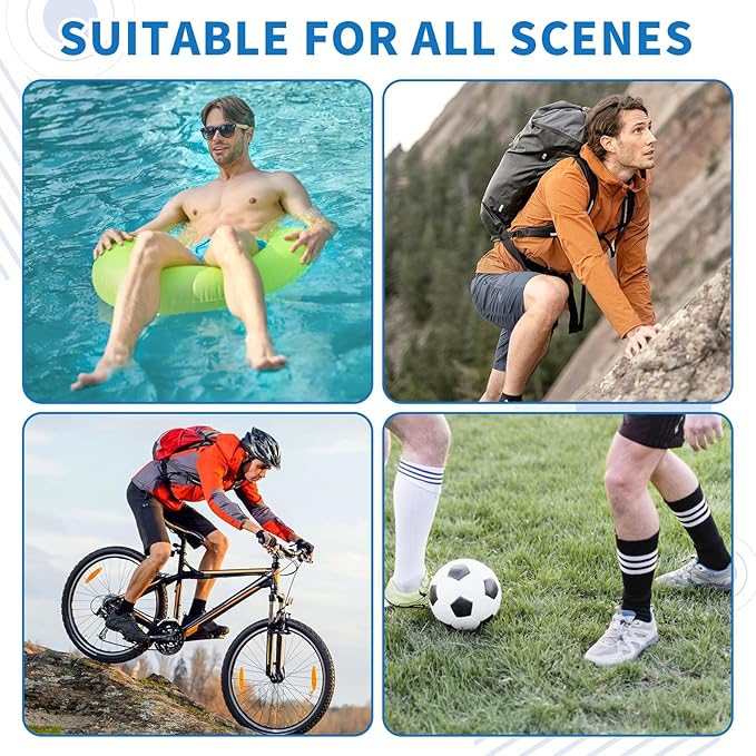 20PCS Kinesiology Tape for Knees, Kinesiology Tape Precut Strips for Knee Support & Stability, Waterproof Breathable Elastic Sports Tape for Pain Relief, Athletic Tape for Muscle & Joint, Blue