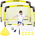 Kids Soccer Goals for Backyard Set, Portable Toddler Soccer Goal 2 of 6x4 ft, 4x3 ft, 7x5 ft, Soccer Training Equipment, Pop Up Soccer Net Kit with Size 4 Soccer Ball, Outdoor Sports Play, Youth Game