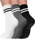 3 Pairs Pilates Socks with Grips for Women Non Slip Grip Socks for Yoga Barre Hospital Workout