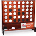 Giant Wooden 4 in a Row Connect Games with Folding Tray - Yard Outdoor Beach Games with Carrying Case - Two Styles to Play - Patented Product