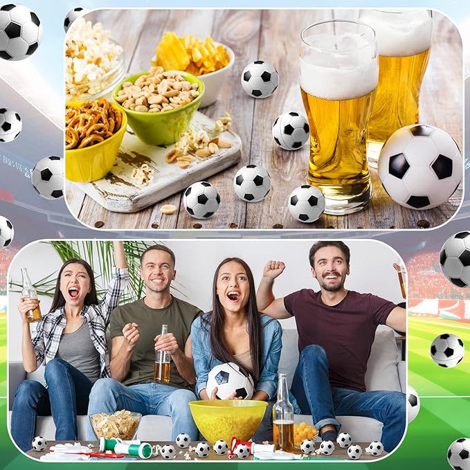 Blulu 64 Pcs Mini Soccer Stress Balls Bulk 1. 6 Inch Small Foam Balls for Kids Stress Relief Relaxation Soccer Party Favors Sport Team Gifts Party Bags Fillers Decoration School Carnival Reward