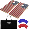 4 x 2 ft Solid Wood Cornhole Board Set with 8 Bean Bags and Carrying Bag, Premium Toss Game for Kids and Adults