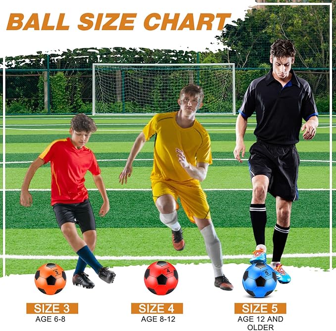 24 Pack Operation Christmas Deflated Soccer Balls with Pump Bulk Items, Machine Stitched Soccer Ball for Outdoor Indoor Training Sports, Birthday Gift Party Supplies
