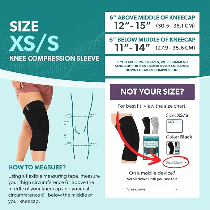 BraceAbility Knee Compression Sleeve - Knit Knee Pain Brace for Men and Women, Arthritis Relief, Meniscus Tear, Running, Workout, Sports, Swelling, Athletic Support for Joint Stability (XS/S Black)