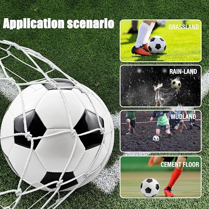 6 Pack Deflated Soccer Balls Set - Official Size 5/4/3 for Adults & Youth - Includes Air Pump - Multi-Color Outdoor Sports Balls for Training, Matches & Gifts