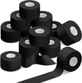 Hoolerry 12 Rolls 130 Yard Athletic Sports Tape Pre Wrap Very Strong Easy Tear No Sticky Residue Tape for Fingers Ankles Wrist Injury Wrap, Football Baseball Hockey Soccer(1.5 in,Black)
