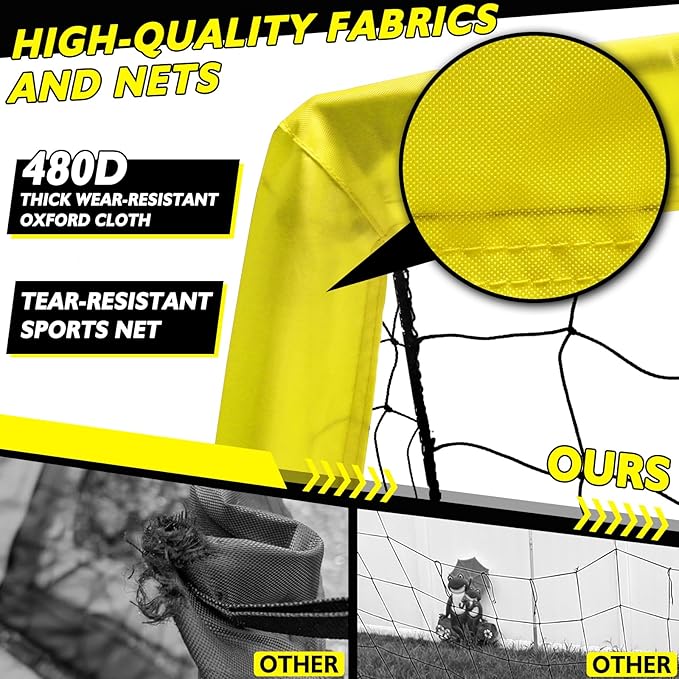 2 of 5×3 6x4 9x5 FT Portable Kids Soccer Goals Set, Foldable Soccer Practice Nets for Backyard with Carrying Bag for Toddler Youth Pop Up Soccer Training Equipment Indoor Outdoor Sports Game Gift