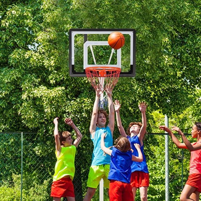 Basketball Hoop for Kids, Grow with Kids, Adjustable Height 5Ft – 6.8Ft/6.9Ft -8.5Ft, Basketball Portable Hoops & Goals, w/Wheels Indoor Outdoor Basketball Goal, Stable Construction