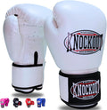 Knockout Gel Boxing Gloves for Men Women - Pro Training Sparring, Maya Hide Leather Muay Thai MMA Kickboxing, Adults-Kids Heavy Bag Workout Gloves for Boxing -Ultra-Wide Wrist Support 10 oz - 16 oz