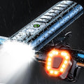High Lumen Bike Light Set, Prasky Rechargeable Bicycle Lights Front and Rear, Super Bright LED Headlight, IP65 Waterproof Multiple Modes Road Mountain Bike Lights for Night Riding