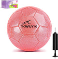 Size 3 4 5 Glitter Pink Gold Purple Soccer Ball Set with Pump Toddler Soccer Ball for Kids Aged 3-6 6-8 8-12 Outdoor Training Ball Youth Practice for Teens Children Boys Girls