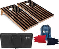 Tailgating Pros American Themed Lightweight Corn Hole Board Set w/Bean Bags and Carrying Case - 4'x2' Cornhole Toss