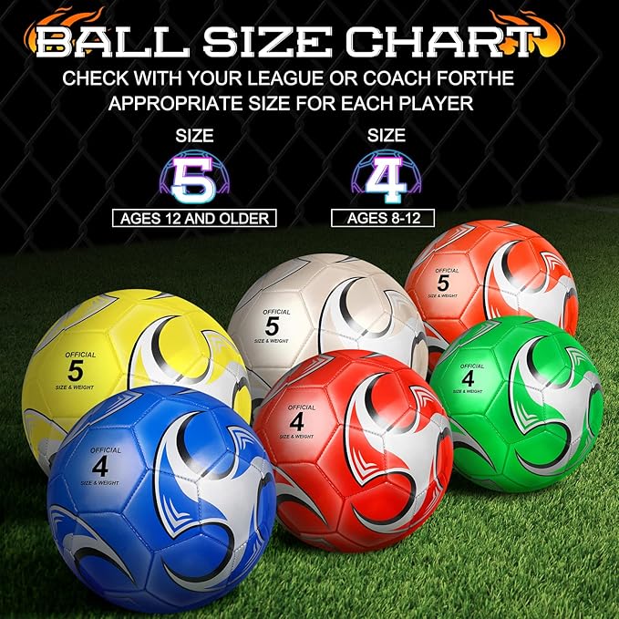 Supervitae 12 Pack Soccer Balls for Teen Adult Bulk Deflated Soccer Balls with Pump Outdoor Indoor Training Practice for School Sports Game Birthday Gift Party Back to School